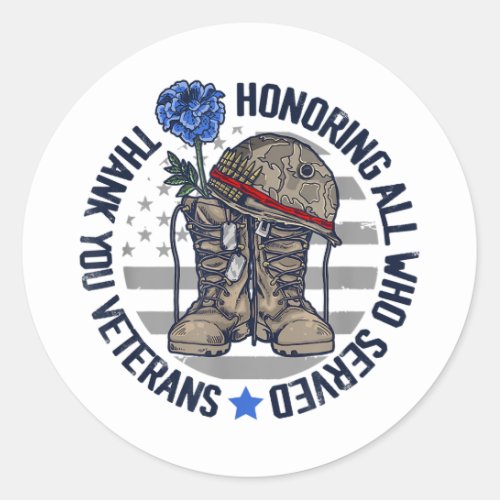 Thank you Veterans Veterans Day 2022 Classic Round Sticker