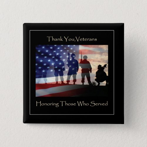 Thank You Veterans Veterans Day Button