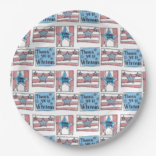 Thank You Veterans Veterans Day Paper Plates