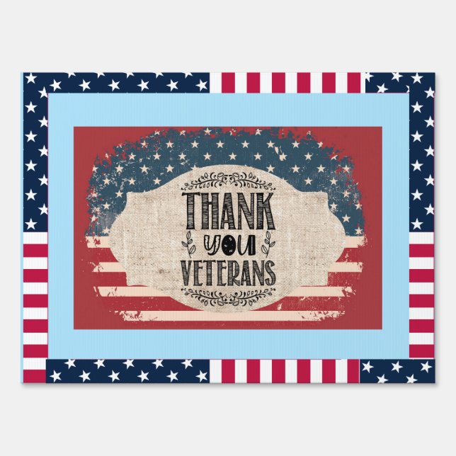 Thank You Veterans Yard Sign (Front)
