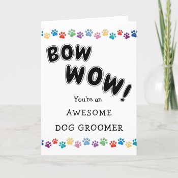 Thank You Veterinary Dog Walker Groomer Caregiver Card by CrazyCathiCreations at Zazzle