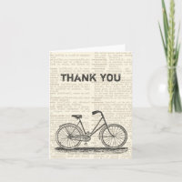 Thank You Vintage Bicycle Brown Dictionary Page