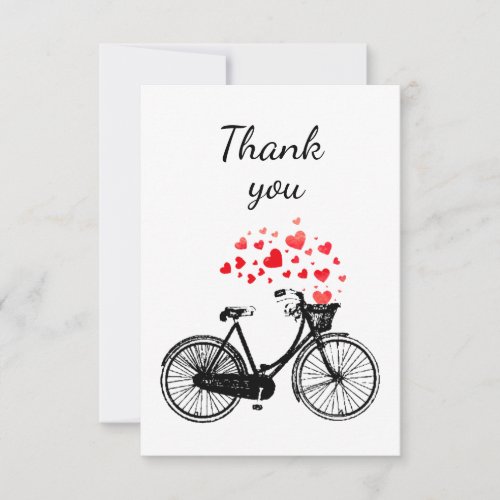Thank You Vintage Bike Love Hearts