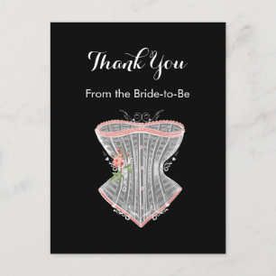 Thank You Vintage Corset Personal Bridal Shower Postcard