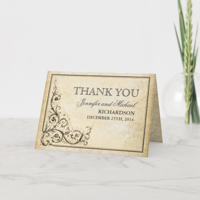 thank you vintage flourishes card (Front)