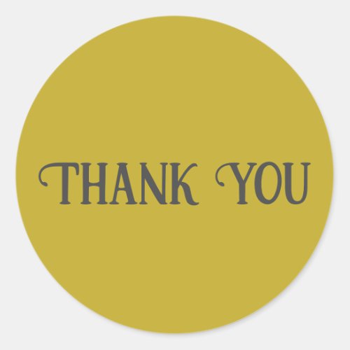 Thank You Vintage Gold Solid Color Plain Classic Round Sticker