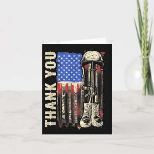 Thank You Vintage Patriotic Memorial Day 4th Of Ju Card