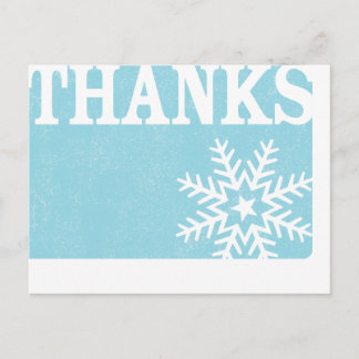 Thank you vintage snowflake christmas postcard