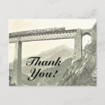 [ Thumbnail: "Thank You!", Vintage Train & Bridge Postcard ]