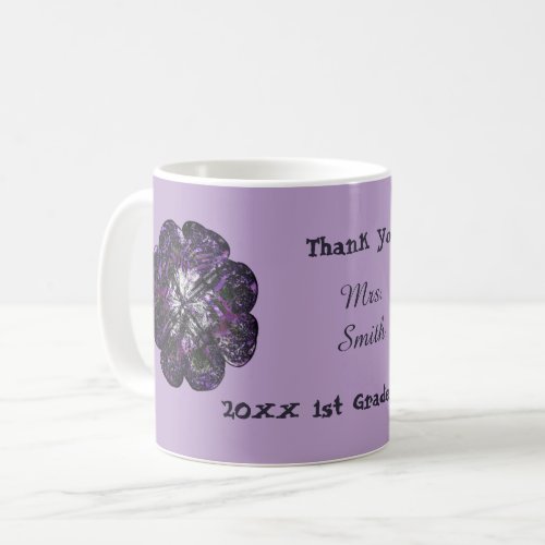 Thank You Vivid Purple Flower Teacher Appreciation Coffee Mug