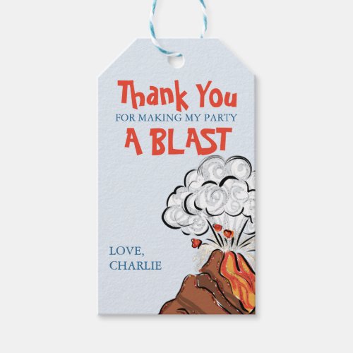 Thank You Volcano Blast Gift Tags