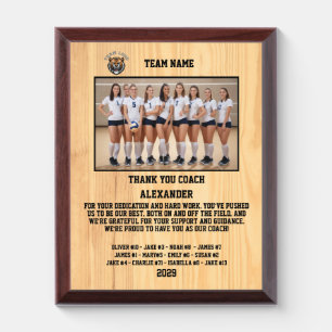 Thank You Volleyball Coach, Custom Photo & Names Award Plaque