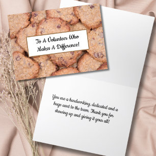 Thank You Volunteer Chocolate Chip Cookies Card