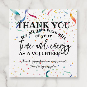 Thank you volunteer favor tags