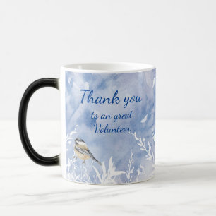 Thank You Volunteer Watercolor Chickadee Quote Color Morph Mug