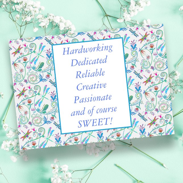 Thank You Volunteer Whimsical Dragonflies Card (Whimsical dragonflies express gratitude to a volunteer making a meaningful difference.)