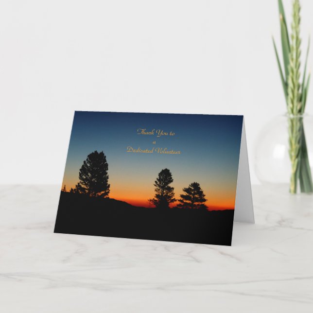 Thank You Volunteers Greeting Card, Sierra Sunrise Card (Front)