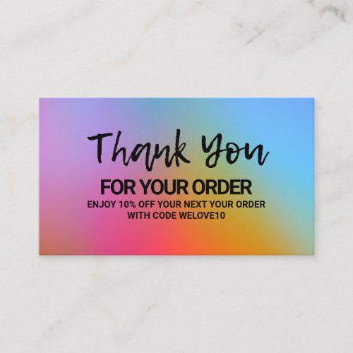 Thank you Watercolor Abstract instagram Discount Business Card