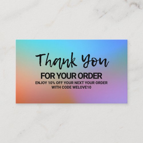 Thank you Watercolor Abstract instagram Discount Business Card