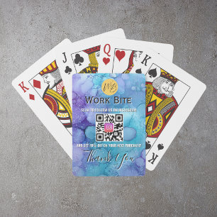 Thank You Watercolor Business Instagram Qr Code Poker Cards