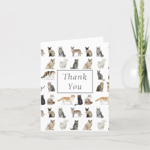 Thank You Watercolor Cats Card