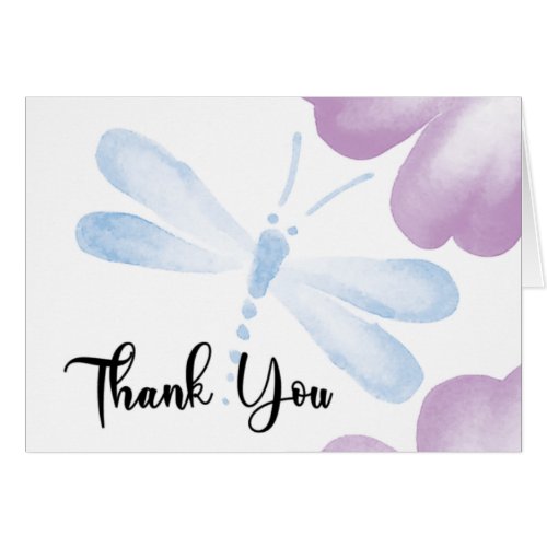 Thank You Watercolor Dragonfly Card _ Customize