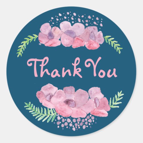 Thank you watercolor floral stickers