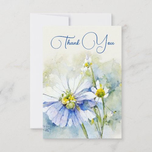 Thank You Watercolor flowers card