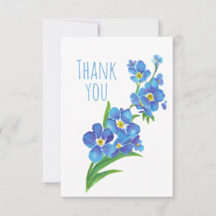 Thank You Watercolor Forget Me Not Flower Garden