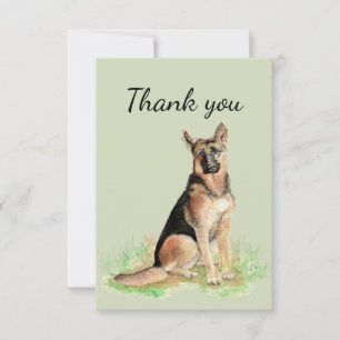 Thank You Watercolor German Shepherd Dog Pet