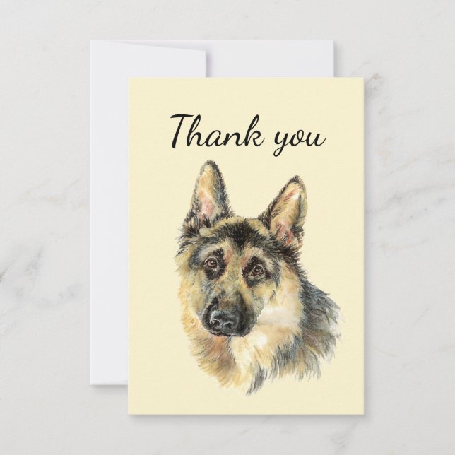 Thank You Watercolor German Shepherd Dog Pet (Front)
