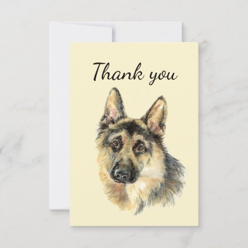 Thank You Watercolor German Shepherd Dog Pet