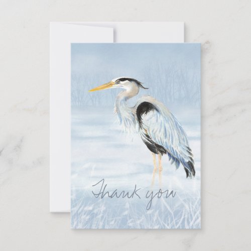 Thank You Watercolor Great Blue Heron Bird Nature