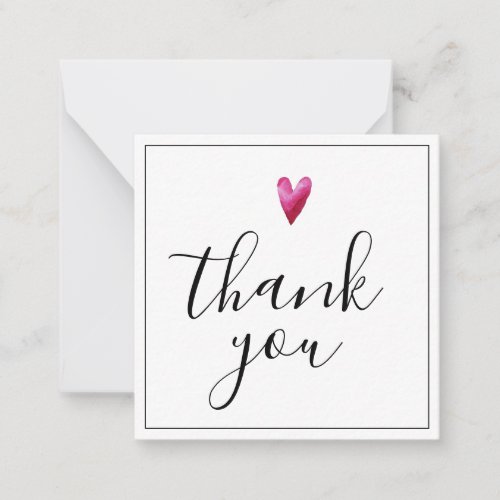 Thank You Watercolor Heart Note Card