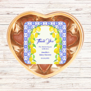 Thank You Watercolor Lemons Positano Amalfi Tile Square Sticker
