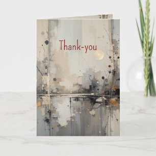 Thank You Watercolor Nature Themed Abstract Art Card