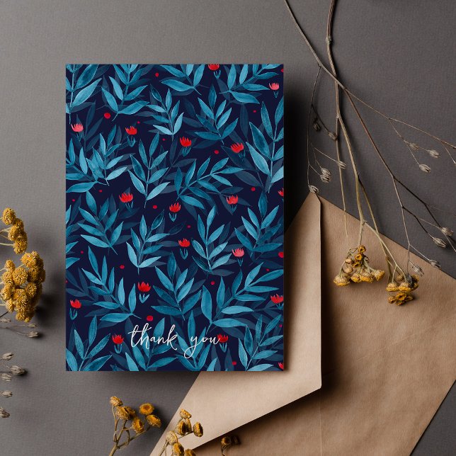 Thank you Watercolor night garden - turquoise (Creator Uploaded)