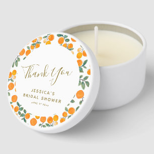 Thank You Watercolor Oranges Citrus Bridal Shower Mini Candle Favors