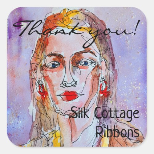 Thank You Watercolor Pop Art Stickers Neon 