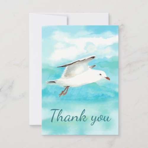 Thank You Watercolor Seagull Gulls Bird Animal