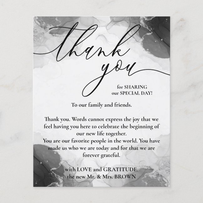 Thank You watercolor signature custom photos Flyer