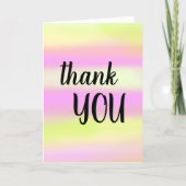 Thank You Watercolor Wash Brush Lettering Blank Card | Zazzle