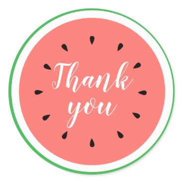 thank you watermelon classic round sticker thank you watermelon classic round sticker