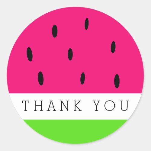 Thank You Watermelon Classic Round Sticker