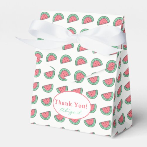 Thank You  Watermelon Pattern Tent Favor Box