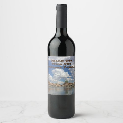 Thank You Watson Lake Reflection Prescott Arizona Wine Label