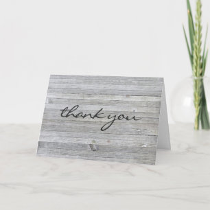 thank you-weathered gray wood you card