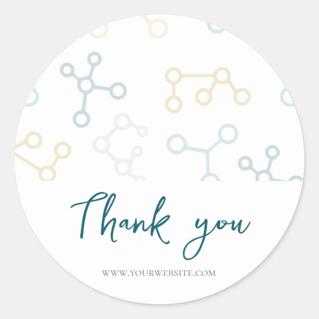 Thank You Website Professional Science Business Classic Round Sticker (Front)