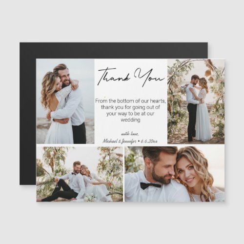 thank you wedding 4 photos collage stylish magnet