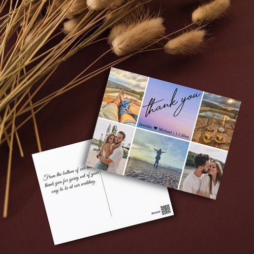 thank you wedding 6 photos collage vacation postcard